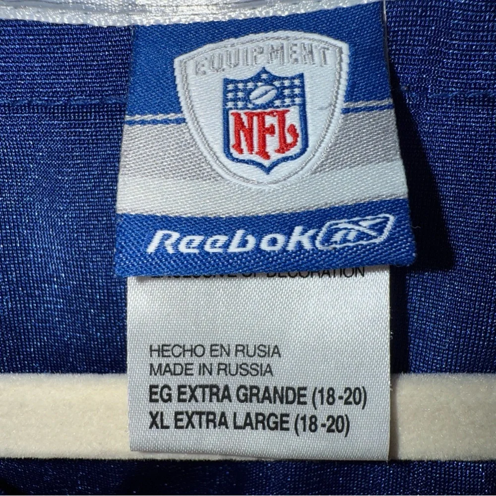 NFL Reebok Amani Toomer Jersey Boys XL Blue #81 New York Giants‎ Football *READ